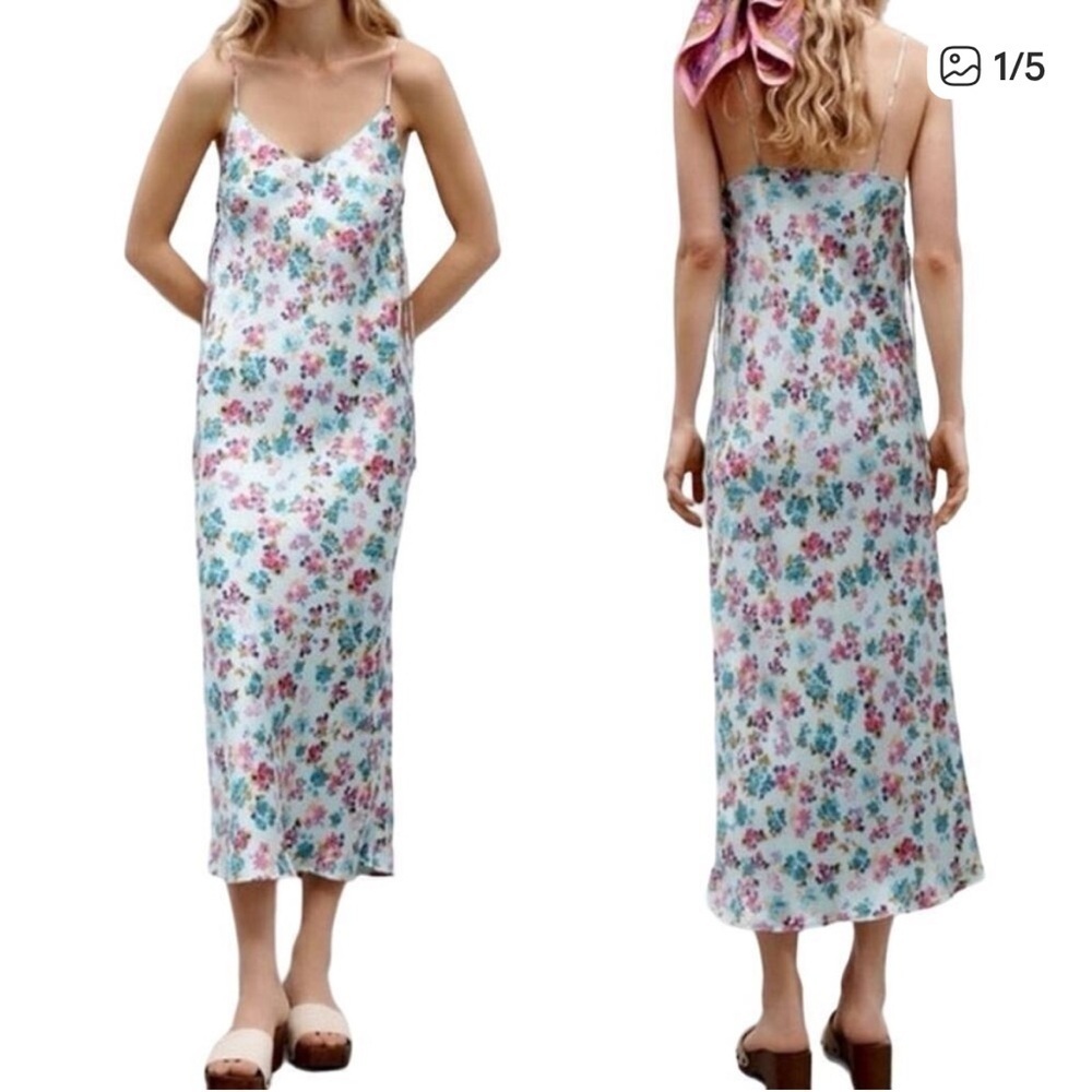 Zara Multicolor Floral Midi Dress